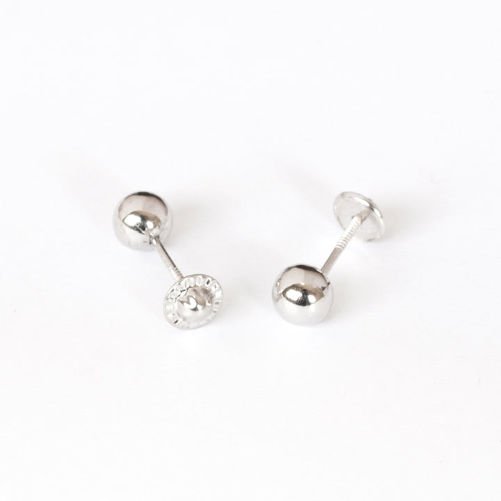 Pendientes Plata Bebe o niña Bola lisa 5 mm