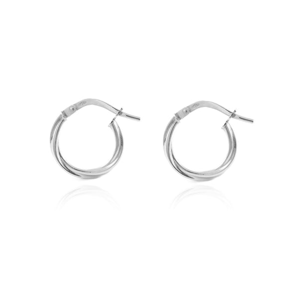 Boucles d'Oreilles Entortille Creoles 15x2 mm Argent 925 brillant