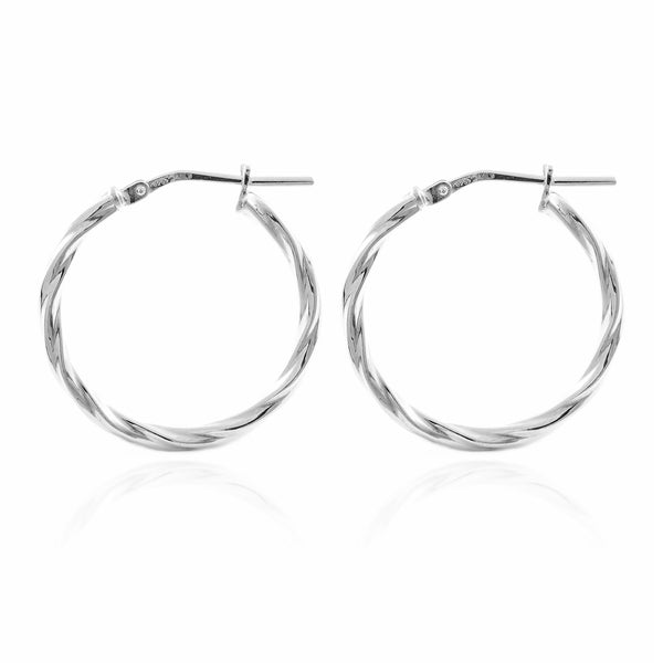 Boucles d'Oreilles Entortille Creoles 24x2 mm Argent 925 brillant