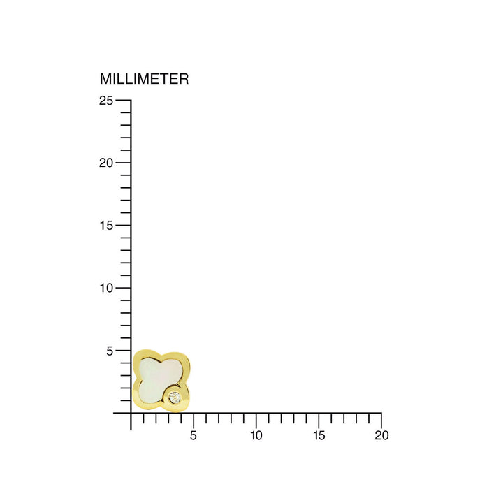Pendientes Niña Oro Flor con nacar y circon (9kts)