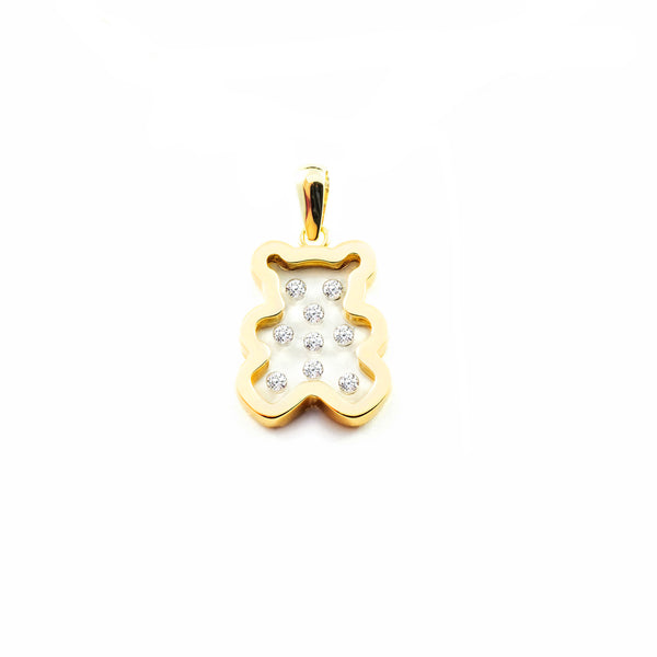 Pendentif Ours Zircone Or Jaune 9 Carats brillant