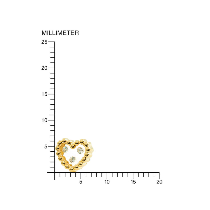 Pendientes Oro Corazon galloneado fondo transparente Circonitas