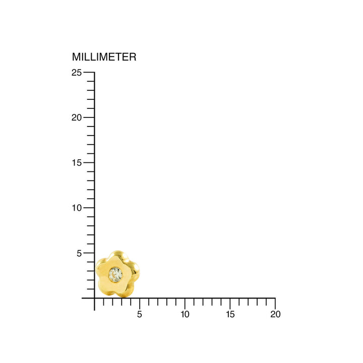 Pendientes Niña oro amarillo Margarita concava con circonita (9Kts.)