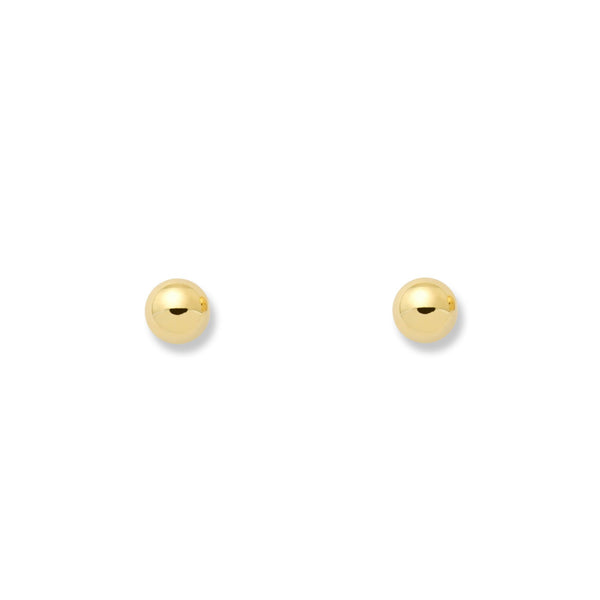 Boucles d'Oreilles boule 4 mm Or Jaune 9 Carats