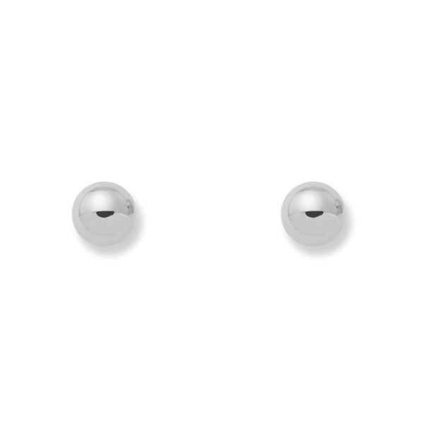 Boucles d'Oreilles boule 5 mm Or Blanc 9 Carats