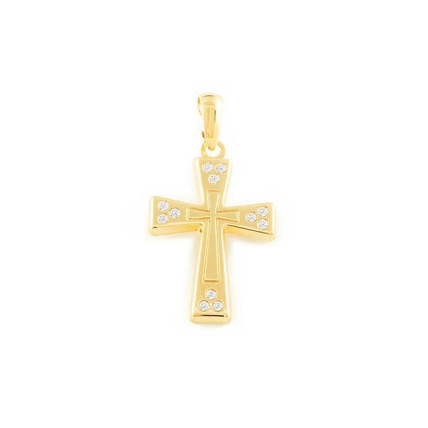 Croix religieuse pendentif Rectangulaires 20x13 mm Or Jaune 9 Carats brillant