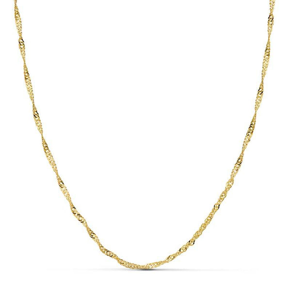 Chaine Collier femme Singapour Or Jaune 18 Carats epaisseur 2 mm