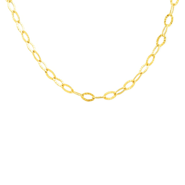 Chaine Collier femme Fantaisie Or Jaune 18 Carats epaisseur 3 mm