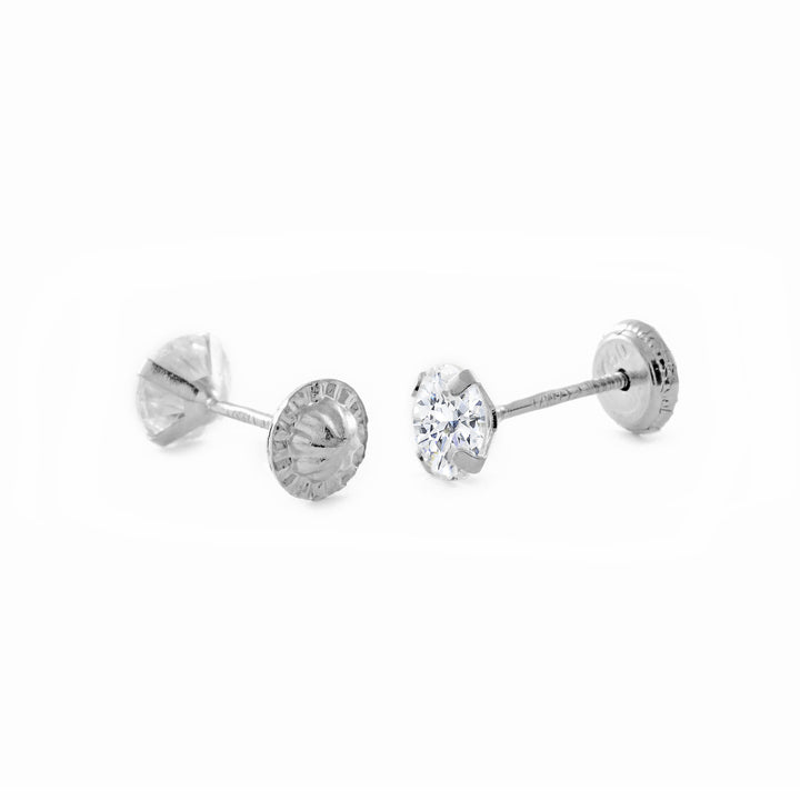 Pendientes Plata Bebe Garra con circonita 3 mm