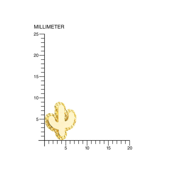 Pendientes oro niña cactus con texturas (9Kts)