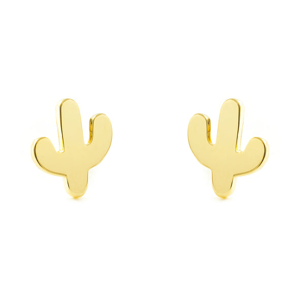 Boucles d'Oreilles Cactus Or Jaune 9 Carats