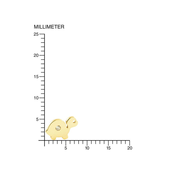 Pendientes Niña Oro Amarillo tortuga con circón en brillo (9kts)
