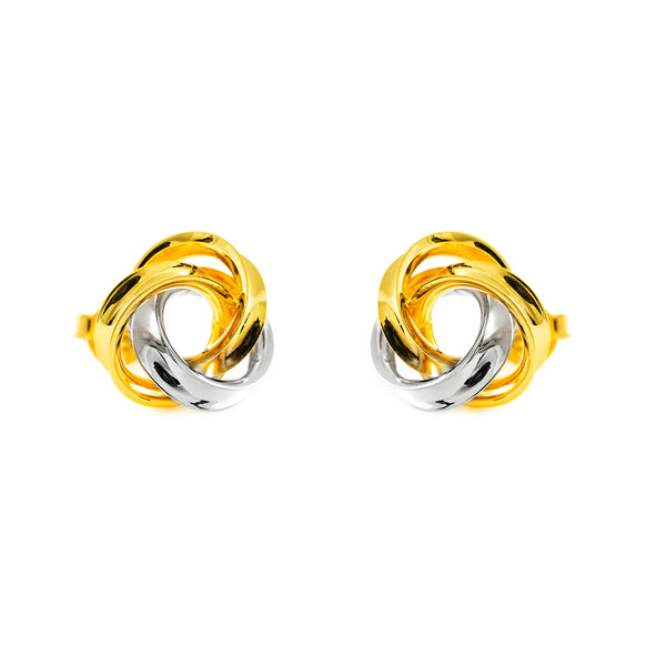 Boucles d'Oreilles Nu Or Bicolore 18 Carats