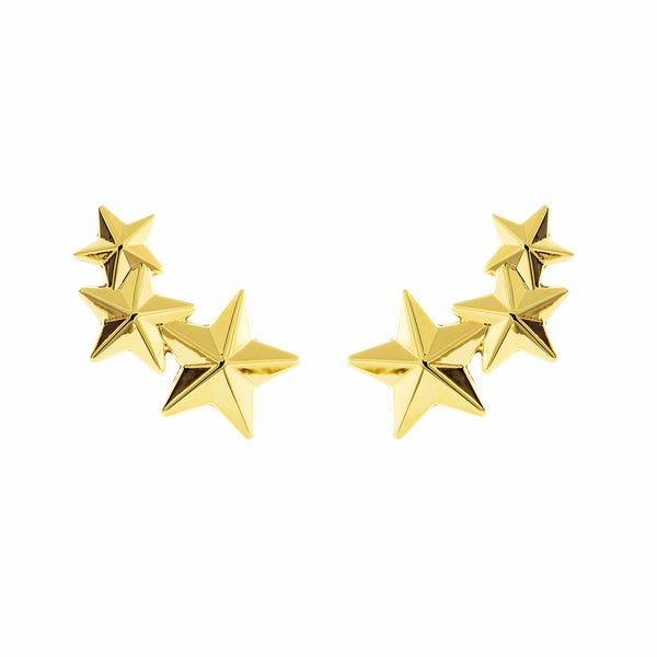 Boucles d'Oreilles Grimpeur d’etoiles Or Jaune 9 Carats