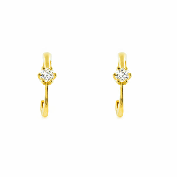 Boucles d'Oreilles Zircone Or Jaune 9 Carats