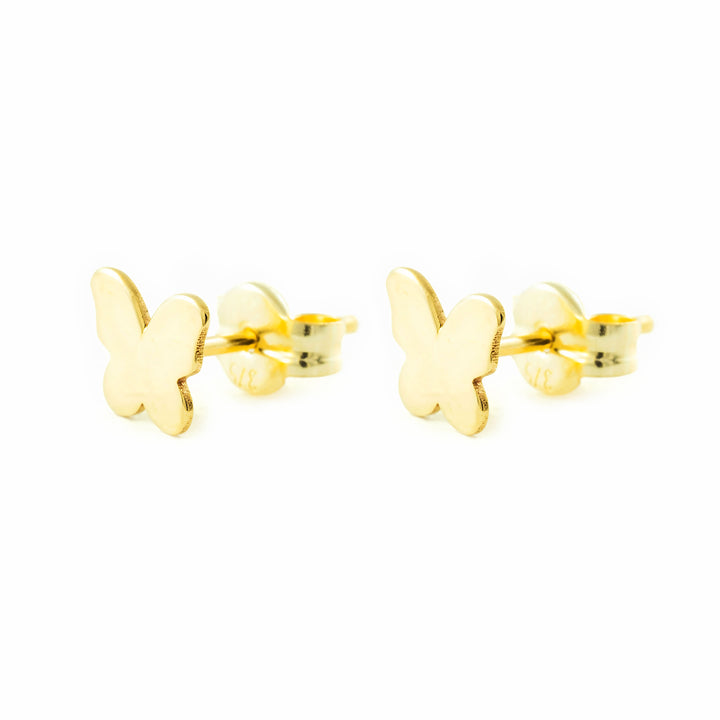 Pendientes oro amarillo niña Mariposa lisa