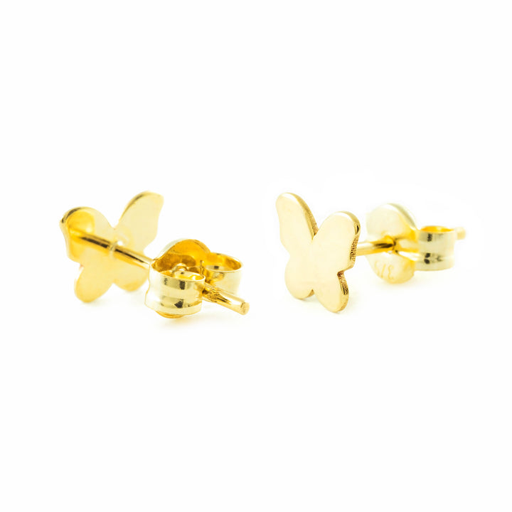 Pendientes oro amarillo niña Mariposa lisa