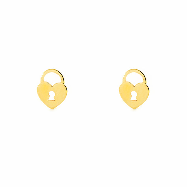 Boucles d'Oreilles Serrure Or Jaune 9 Carats