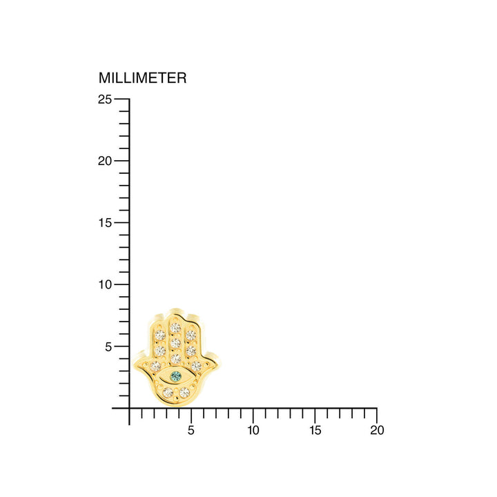 Pendientes oro amarillo mano de Fátima con Circonitas (9 Kts).