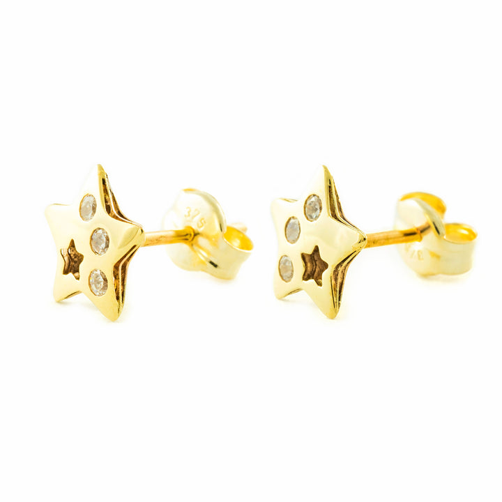 Pendientes Bebe/Niña Oro 9k Estrella Circonita