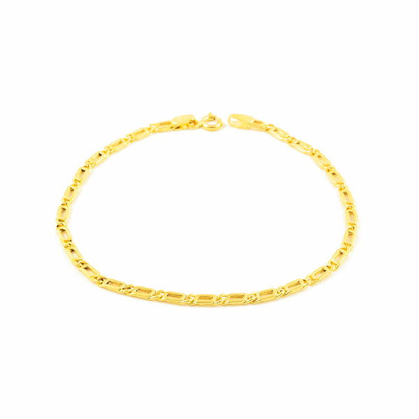 Bracelet Femme Or Jaune 18 Carats Oeil de Paon Brillant 19 cm