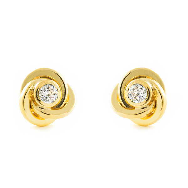 Boucles d'Oreilles Nu Zircone 2,5 mm Or Jaune 9 Carats