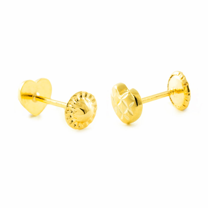 Pendientes Bebe/Niña Oro 9k Corazón Circonita