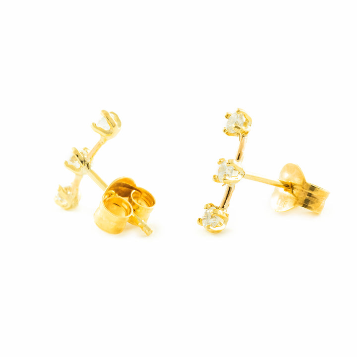 Pendientes Bebe Oro 9k Garra Circonita 4 mm