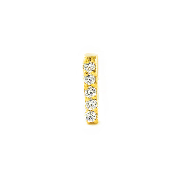 Piercing en Or Jaune 9K Cartilage Bâton Brillant Zircone