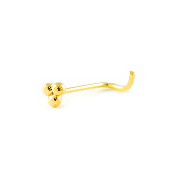 Piercing en Or Jaune 18K Nez Boules Brillant