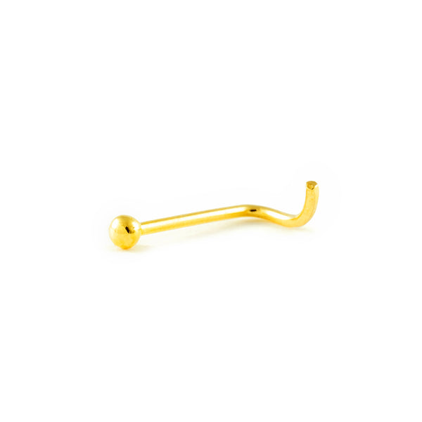 Piercing en Or Jaune 18K Boule Brillante pour le Nez