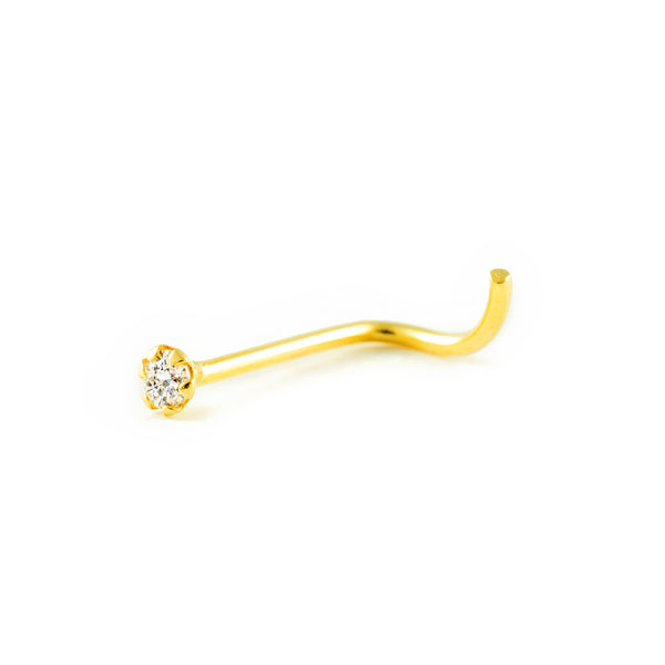 Piercing en Or Jaune 18K Narine Ronde Zircone Brillant