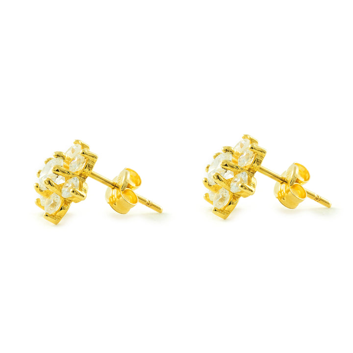 Pendientes Mujer/Niña Oro 9k Flor Circonita