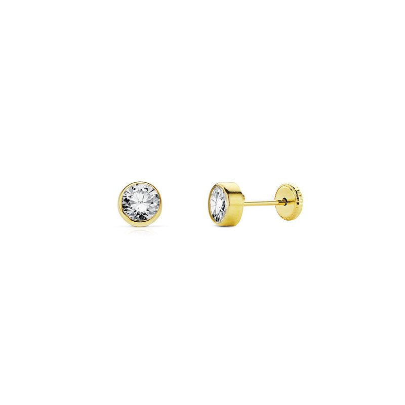 Boucles D'Oreilles Fille En Or 9K Avec Perle Et Zirconias - Cadeau Certification Garantie (MondePetit)