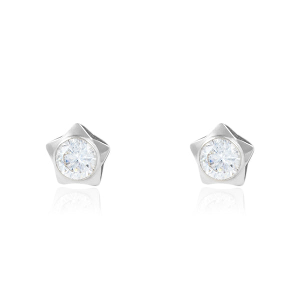 Boucles d'Oreilles Étoile Zircone Argent 925 brillant