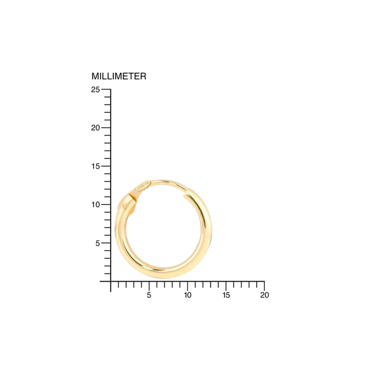 Pendientes Aro Liso 14X1.5 mm - 9kts