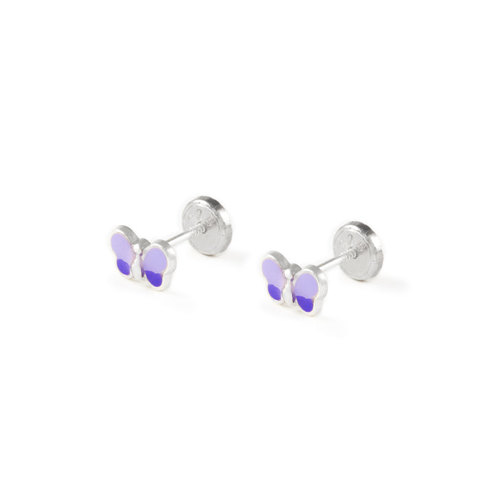 Pendientes Plata Mariposa Lila