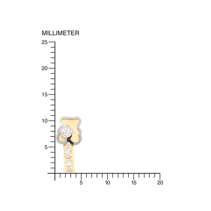 Pendientes Niña Bicolor Osito con Circonita