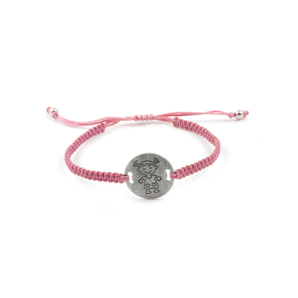 Bracelet macrame Fille Argent 925 brillant