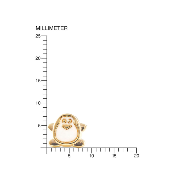 Pendientes niña pingüino con nacar (9Kts)