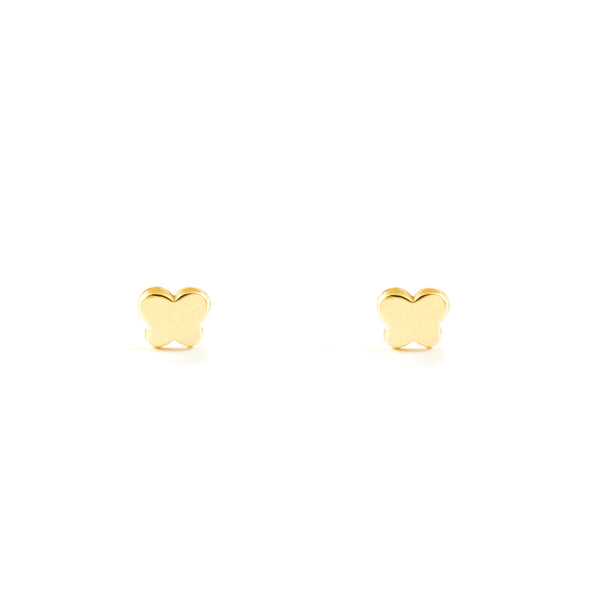 Boucles d'Oreilles Bebe Fille Enfant Papillon Or Jaune 9 Carats