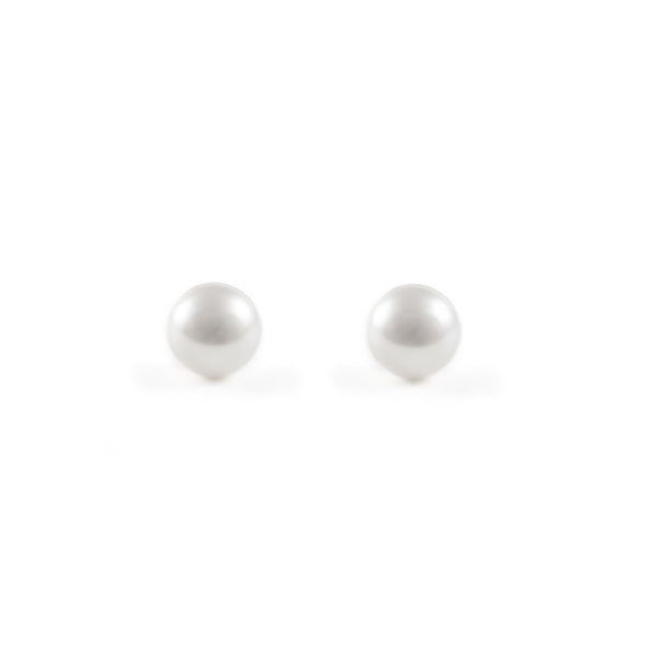 Boucles d'Oreilles Perle 6 mm Argent 925 brillant