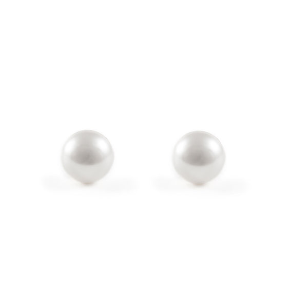 Boucles d'Oreilles Perle 8 mm Argent 925 brillant