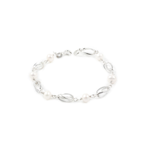 Bracelet Argent Perle Naturelle Panier 6 mm