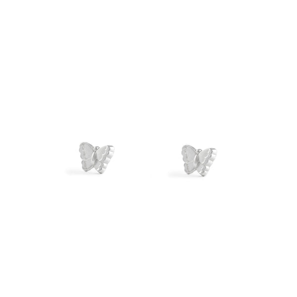 boucles d'oreilles mates et brillantes Papillon Argent 925