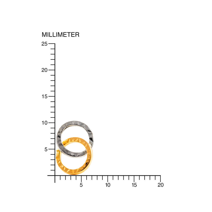 Pendientes Niña bicolor Aros 7 mm dobles texturados