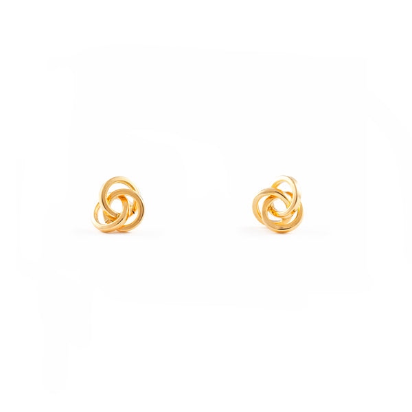 Boucles d'Oreilles Triples Creoles 8x8 mm Or Jaune 18 Carats