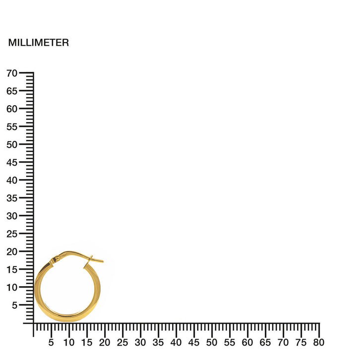 Pendientes Oro Niña Aro liso cuadrado 18X2 mm