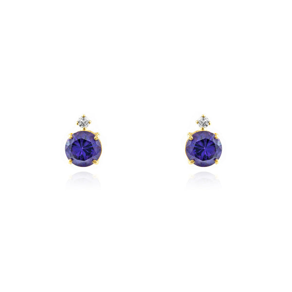 Boucles d'Oreilles Amethyste Or Jaune 9 Carats