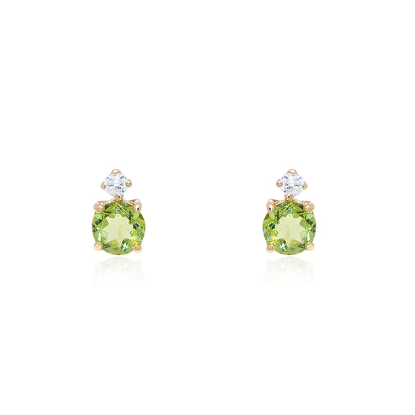 Boucles d'Oreilles Peridot Or Jaune 9 Carats